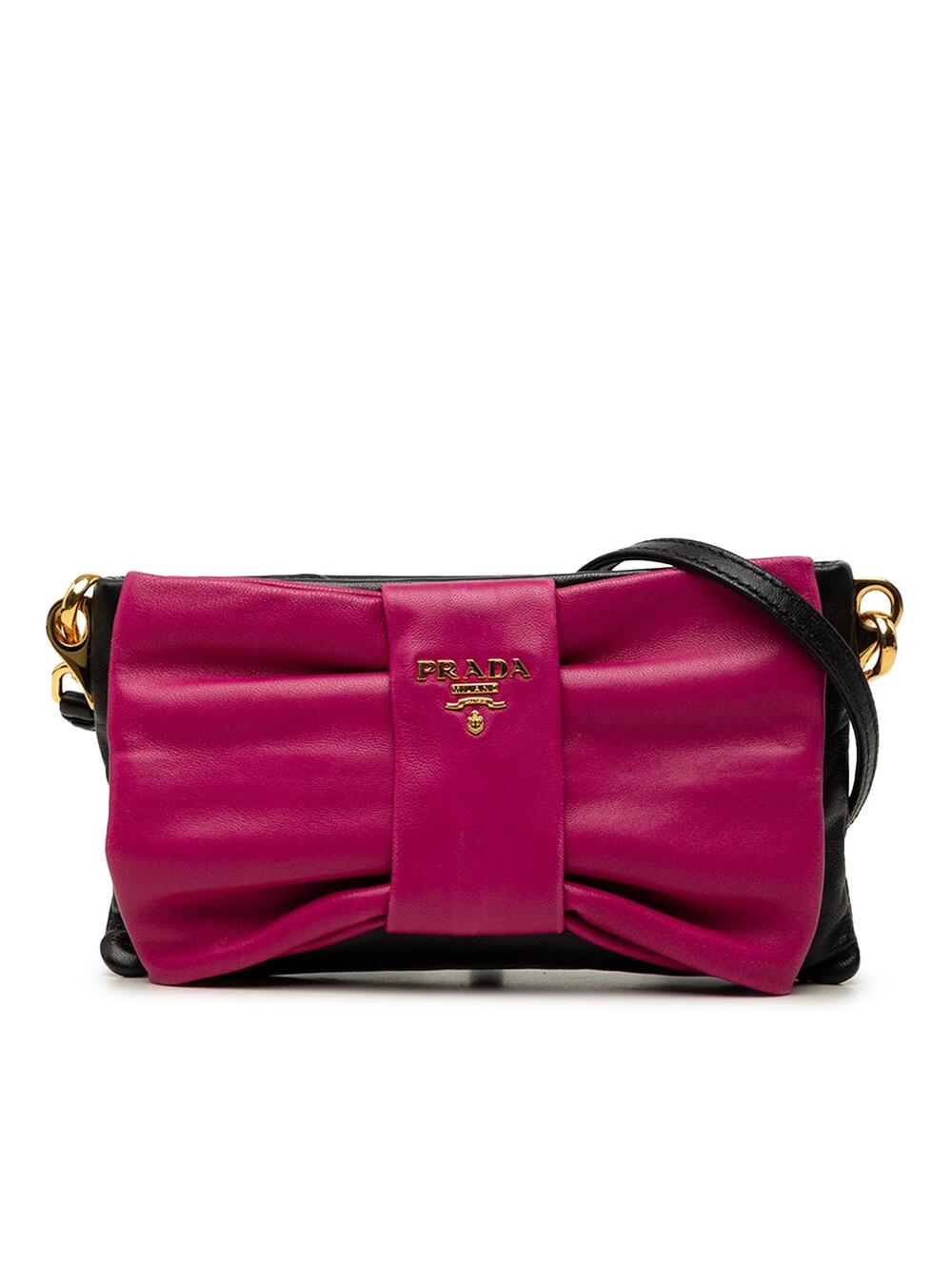 Prada Bicolor Nappa Fiocco Bow Clutch #342563P48B